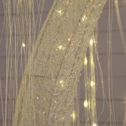 7 Ft. Pre-Lit Artificial White Willow Tree With 400-Cool White LED Light -Northlight Shop nearly natural pre lit christmas trees t5207 44 1000