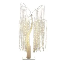 7 Ft. Pre-Lit Artificial White Willow Tree With 400-Cool White LED Light