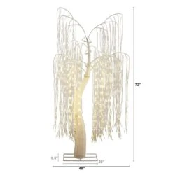 7 Ft. Pre-Lit Artificial White Willow Tree With 400-Cool White LED Light -Northlight Shop nearly natural pre lit christmas trees t5207 c3 1000