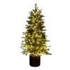 4.5 Ft. Pre-Lit Artificial Christmas Tree In Decorative Planter With 60-Clear LED Lights