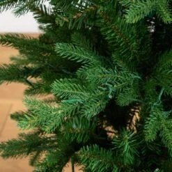 4.5 Ft. Pre-Lit Artificial Christmas Tree In Decorative Planter With 60-Clear LED Lights -Northlight Shop nearly natural pre lit christmas trees t5390 fa 1000