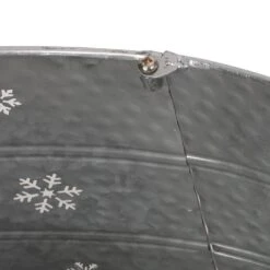 Morelos 26 In. Silver Metal Christmas Tree Collar -Northlight Shop noble house christmas tree skirts 107664 1f 1000