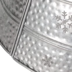 Morelos 26 In. Silver Metal Christmas Tree Collar -Northlight Shop noble house christmas tree skirts 107664 4f 1000