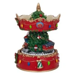Northlight 6 In. Red And Gold Musical Santa On Train Christmas Carousel Music Box -Northlight Shop northlight christmas centerpieces 34297018 1f 1000
