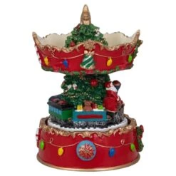 Northlight 6 In. Red And Gold Musical Santa On Train Christmas Carousel Music Box -Northlight Shop northlight christmas centerpieces 34297018 4f 1000