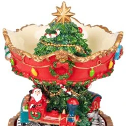 Northlight 6 In. Red And Gold Musical Santa On Train Christmas Carousel Music Box -Northlight Shop northlight christmas centerpieces 34297018 fa 1000