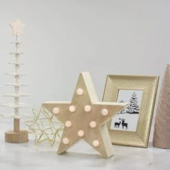 Northlight 9 .25 In. Lighted 5 Point Wooden Star Christmas Tabletop Decor -Northlight Shop northlight christmas centerpieces 34300513 31 1000