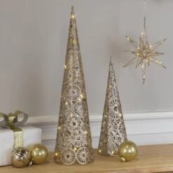 Northlight 23 .5 In. LED Lighted B/O Gold Wire Sunburst Christmas C1 Tree - White Lights 9 Northlight 23 .5 In. LED Lighted B/O Gold Wire Sunburst Christmas C1 Tree - White Lights -Northlight Shop northlight christmas centerpieces 34314450 31 1000