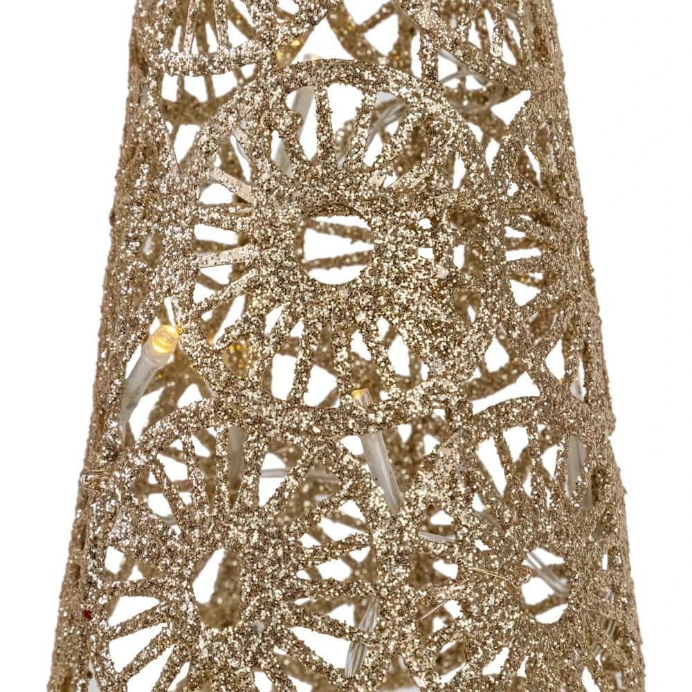 Northlight 23 .5 In. LED Lighted B/O Gold Wire Sunburst Christmas C1 Tree - White Lights 3 Northlight 23 .5 In. LED Lighted B/O Gold Wire Sunburst Christmas C1 Tree - White Lights - Image 3