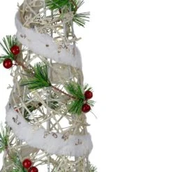 Northlight 40 In. H Lighted White Berry And Pine Needle Cone Tree Christmas Decorations (Set Of 3) -Northlight Shop northlight christmas centerpieces 34314907 4f 1000