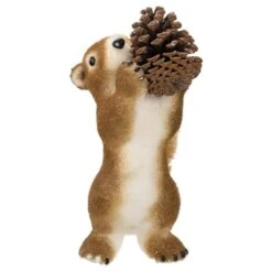 Northlight 13 In. Standing Forest Squirrel Table Top Christmas Figure Holding A Pine C1