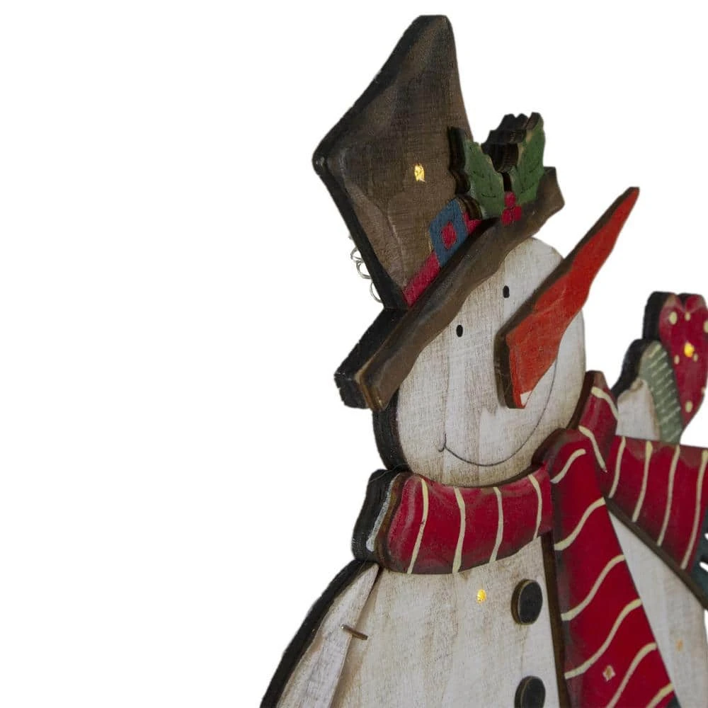 Northlight 17.5in Lighted Waving Happy Holidays Snowman Christmas Tabletop Decoration 3 Northlight 17.5in Lighted Waving Happy Holidays Snowman Christmas Tabletop Decoration - Image 3