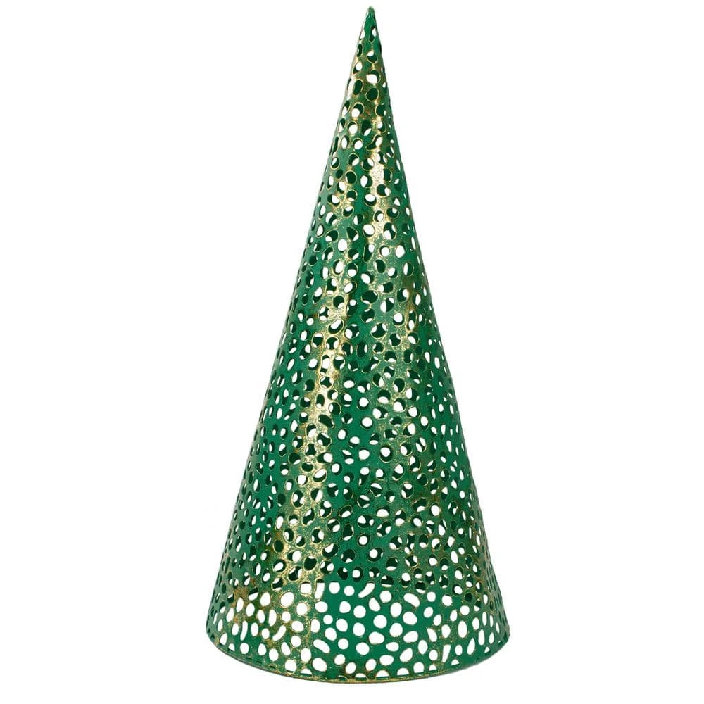 Northlight Set Of 3 Green And Gold Christmas Tabletop Cone Trees 16 In. 3 Northlight Set Of 3 Green And Gold Christmas Tabletop Cone Trees 16 In. - Image 3