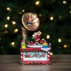 Northlight 7 In. Musical Santa Claus On Gramophone Christmas Music Box -Northlight Shop northlight christmas centerpieces 34811769 31 1000