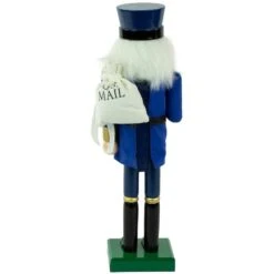 Northlight 14 In. Blue And Gold Wooden Mail Carrier Christmas Nutcracker -Northlight Shop northlight christmas centerpieces 34851146 1f 1000