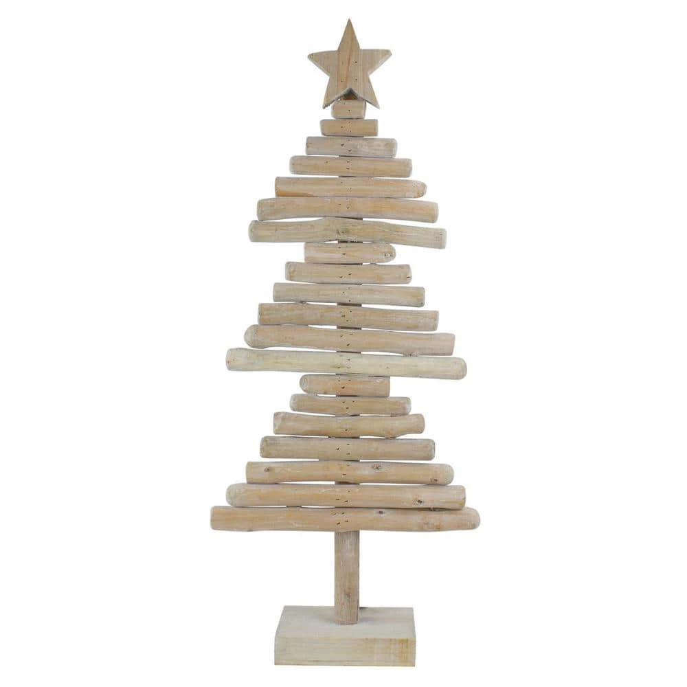 Northlight 25.5 In. Rustic Wooden Christmas Tree With Star Table Top Decor 1 Northlight 25.5 In. Rustic Wooden Christmas Tree With Star Table Top Decor