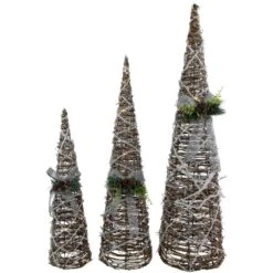 Northlight Set Of 3 LED Lighted Pine And Berries Cone Christmas Tree Decorations 39.25" 8 Northlight Set Of 3 LED Lighted Pine And Berries Cone Christmas Tree Decorations 39.25" -Northlight Shop northlight christmas centerpieces 35250605 1f 1000
