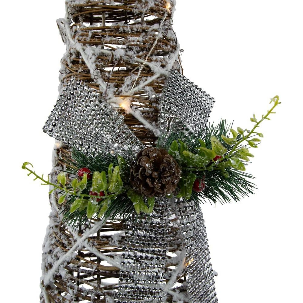 Northlight Set Of 3 LED Lighted Pine And Berries Cone Christmas Tree Decorations 39.25" 5 Northlight Set Of 3 LED Lighted Pine And Berries Cone Christmas Tree Decorations 39.25" - Image 5