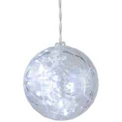 Northlight 20-Light LED Clear Hanging Crystal Sphere Ball Outdoor Christmas Decoration -Northlight Shop northlight christmas novelty lights 33406579 1f 1000