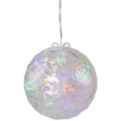Northlight 6 In. LED Multi-Color Hanging Crystal Sphere Ball Outdoor Christmas Decoration -Northlight Shop northlight christmas novelty lights 33406608 1f 1000