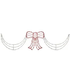 Northlight 155-Light 3-Piece Lighted Red And White Bow And Swag Christmas Decoration