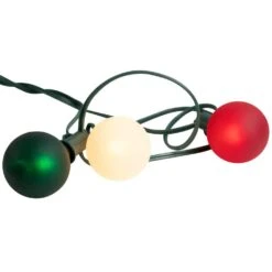 Northlight 10-Count Frosted Red White And Green G50 Globe Patio Lights 9ft Green Wire -Northlight Shop northlight christmas novelty lights 35167280 4f 1000