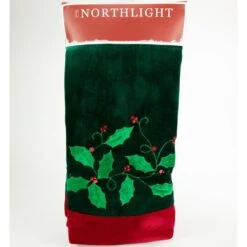 Northlight 48 In. Dark Green And Burgundy Holly Berry Velveteen Christmas Tree Skirt -Northlight Shop northlight christmas tree skirts 31452381 fa 1000