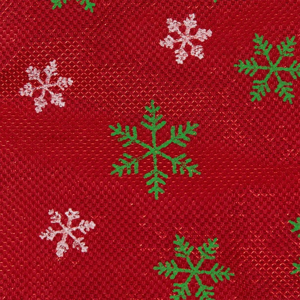 Northlight 20 In. Metallic Red With Green And White Snowflakes Mini Christmas Tree Skirt 5 Northlight 20 In. Metallic Red With Green And White Snowflakes Mini Christmas Tree Skirt - Image 5