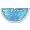 Northlight 48 In. Light Blue Iridescent Mesh Glittered Snowflakes Christmas Tree Skirt