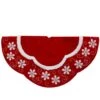 Northlight 48 In. Velvet Red And White Snowflake Scallop Christmas Tree Skirt