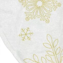 Northlight 48 In. Gold And White Snowflake Embroidered Christmas Tree Skirt -Northlight Shop northlight christmas tree skirts 34315071 1f 1000