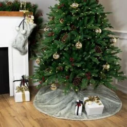 Northlight Silver Fox Faux Fur Christmas Tree Skirt-48in. -Northlight Shop northlight christmas tree skirts 35766672 4f 1000