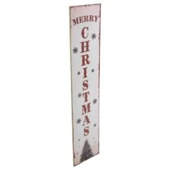 Northlight Tree And Snowflakes In. Merry Christmas In. Porch Sign Decoration - 36 In. - White And Red -Northlight Shop northlight christmas wall decorations 34861537 4f 1000