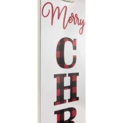 Northlight 35 In. Plaid In. Merry Christmas In. Porch Board Sign Decoration With Large Jingle Bell -Northlight Shop northlight christmas wall decorations 35706218 1f 1000