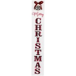 Northlight 35 In. Plaid In. Merry Christmas In. Porch Board Sign Decoration With Large Jingle Bell