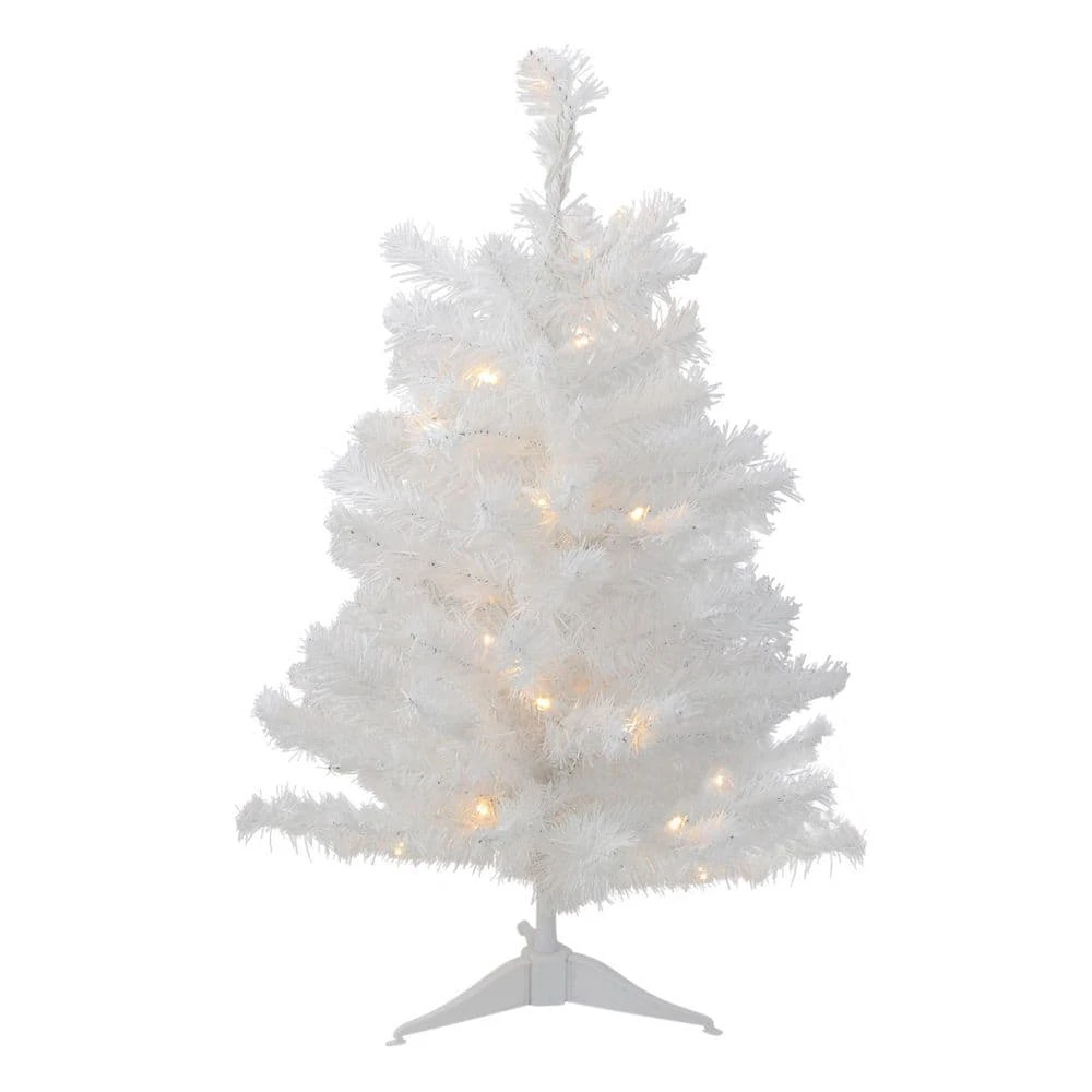Northlight 2 Ft. Pre-Lit LED Snow White Artificial Christmas Tree-Candlelight Lights 1 Northlight 2 Ft. Pre-Lit LED Snow White Artificial Christmas Tree-Candlelight Lights