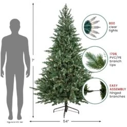 Northlight Real Touch️ Pre-Lit Medium Blue Spruce Artificial Christmas Tree-7 Ft.-Clear Lights -Northlight Shop northlight pre lit christmas trees 35181642 76 1000