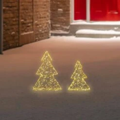 Northlight 14in.-Gold LED Lighted Wire Artificial Christmas Tree Decorations-Set Of 2 15 Northlight 14in.-Gold LED Lighted Wire Artificial Christmas Tree Decorations-Set Of 2 -Northlight Shop northlight pre lit christmas trees 35764519 31 1000