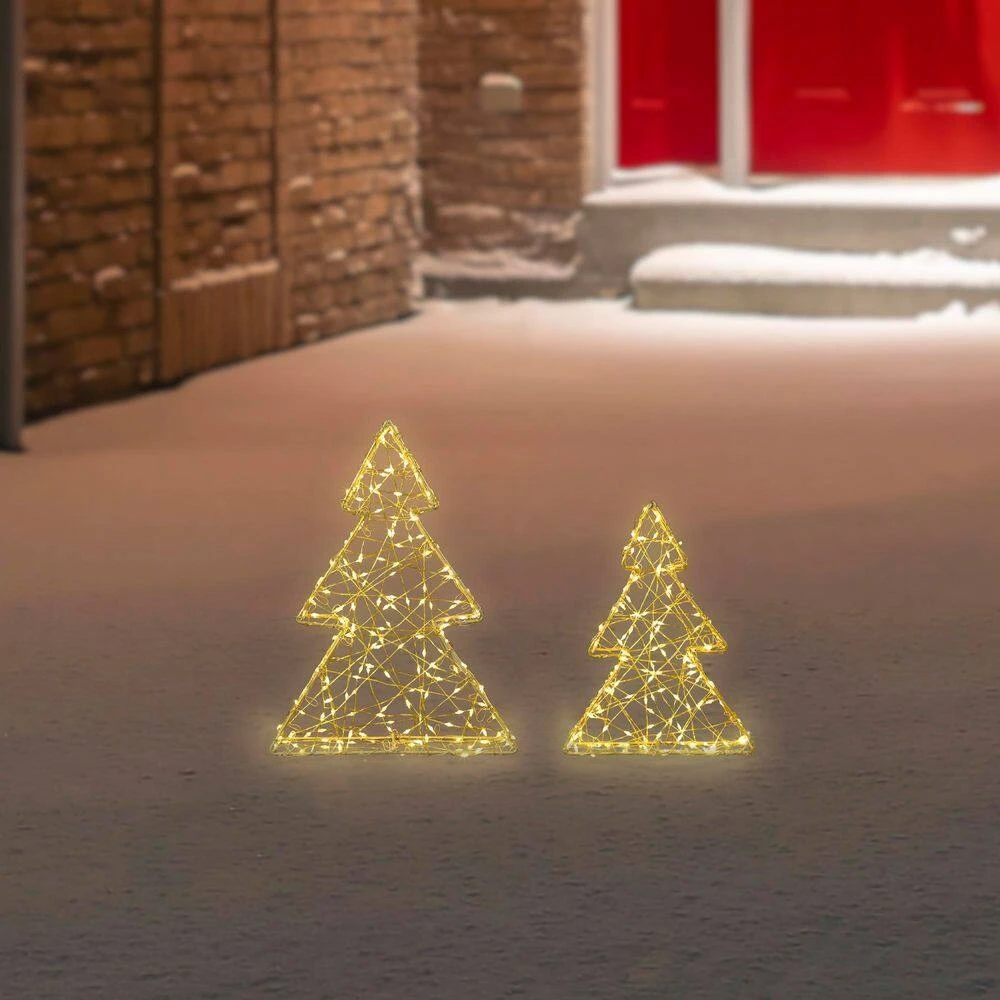 Northlight 14in.-Gold LED Lighted Wire Artificial Christmas Tree Decorations-Set Of 2 8 Northlight 14in.-Gold LED Lighted Wire Artificial Christmas Tree Decorations-Set Of 2 - Image 8