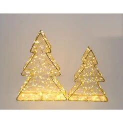 Northlight 14in.-Gold LED Lighted Wire Artificial Christmas Tree Decorations-Set Of 2 10 Northlight 14in.-Gold LED Lighted Wire Artificial Christmas Tree Decorations-Set Of 2 -Northlight Shop northlight pre lit christmas trees 35764519 4f 1000