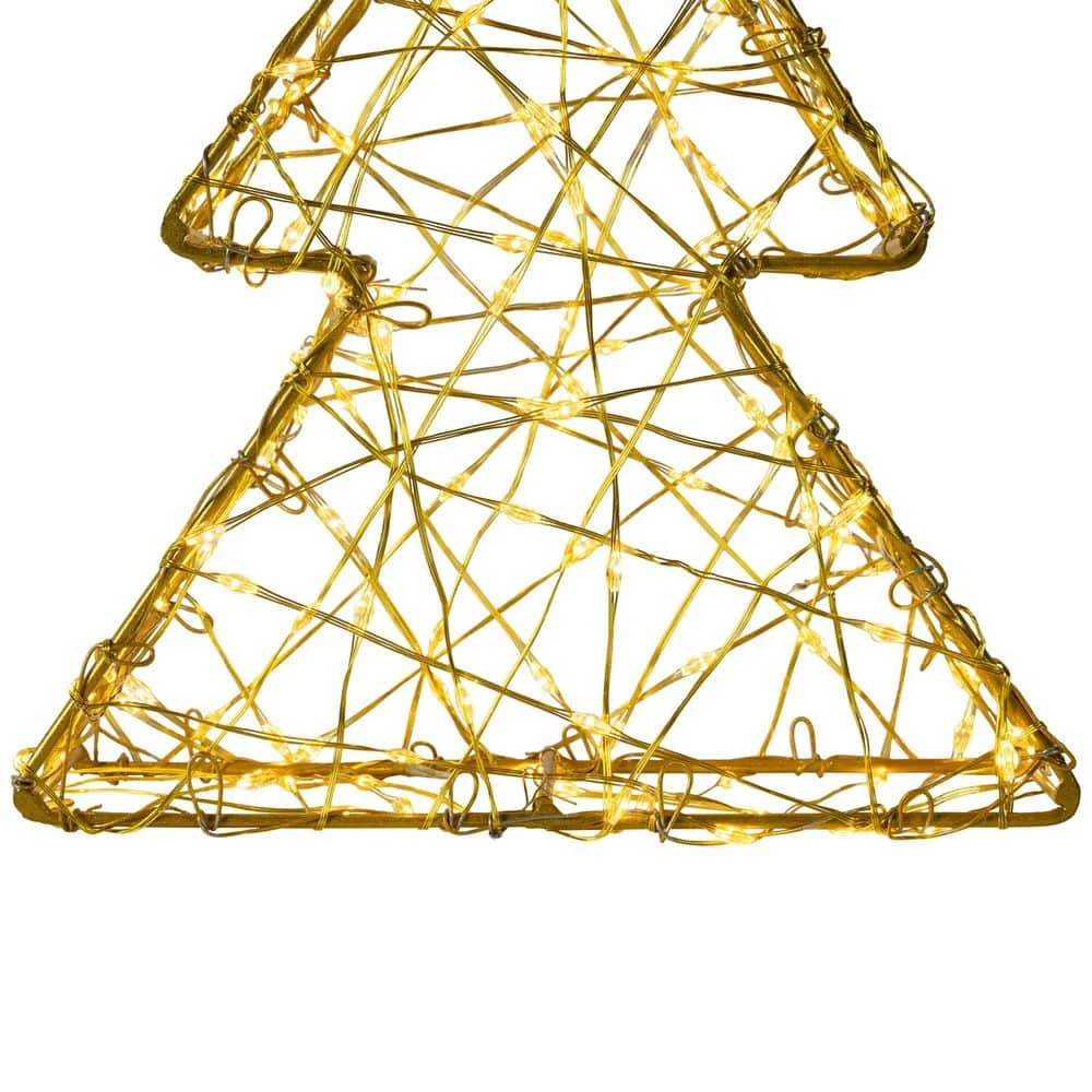 Northlight 14in.-Gold LED Lighted Wire Artificial Christmas Tree Decorations-Set Of 2 7 Northlight 14in.-Gold LED Lighted Wire Artificial Christmas Tree Decorations-Set Of 2 - Image 7