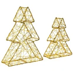 Northlight 14in.-Gold LED Lighted Wire Artificial Christmas Tree Decorations-Set Of 2 13 Northlight 14in.-Gold LED Lighted Wire Artificial Christmas Tree Decorations-Set Of 2 -Northlight Shop northlight pre lit christmas trees 35764519 fa 1000
