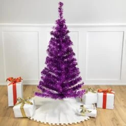 Northlight 4 Ft. Purple Unlit Tinsel Artificial Christmas Tree -Northlight Shop northlight unlit christmas trees 34860017 31 1000
