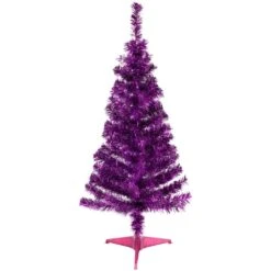 Northlight 4 Ft. Purple Unlit Tinsel Artificial Christmas Tree