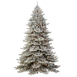6.5 Ft. Green Prelit Flocked Royal Majestic Fraser Fir Artificial Christmas Tree With 450 Clear Incandescent Lights