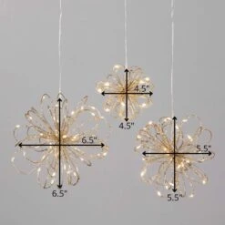 6.5", 5.5" & 4" Christmas Lighted Gold Swirl Balls Set Of 3 -Northlight Shop sullivans christmas novelty lights met2406 1f 1000