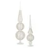 22 In. And 16 In. Hand-Beaded Clear Glass Finial Set Of 2