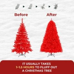 Red 6 Ft. Unlit Artificial Classic Christmas Tree -Northlight Shop unlit christmas trees ct6 hd red 1f 1000