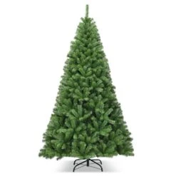 7.5 Ft. Green Hinged Unlit Artificial Christmas Tree With Metal Stand