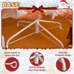 6 Ft. Pre-Lit LED Pencil Slim Flocked Artificial Christmas Tree With Warm White Light, Pink -Northlight Shop veikous pre lit christmas trees hp1001 18pk 4f 1000